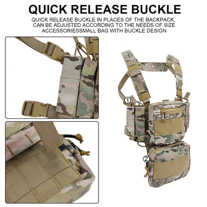 SINAIRSOFT Tactical Chest Rig Combat Vest MOLLE Carrier w/ Rifle Pistol Magazine Pouch