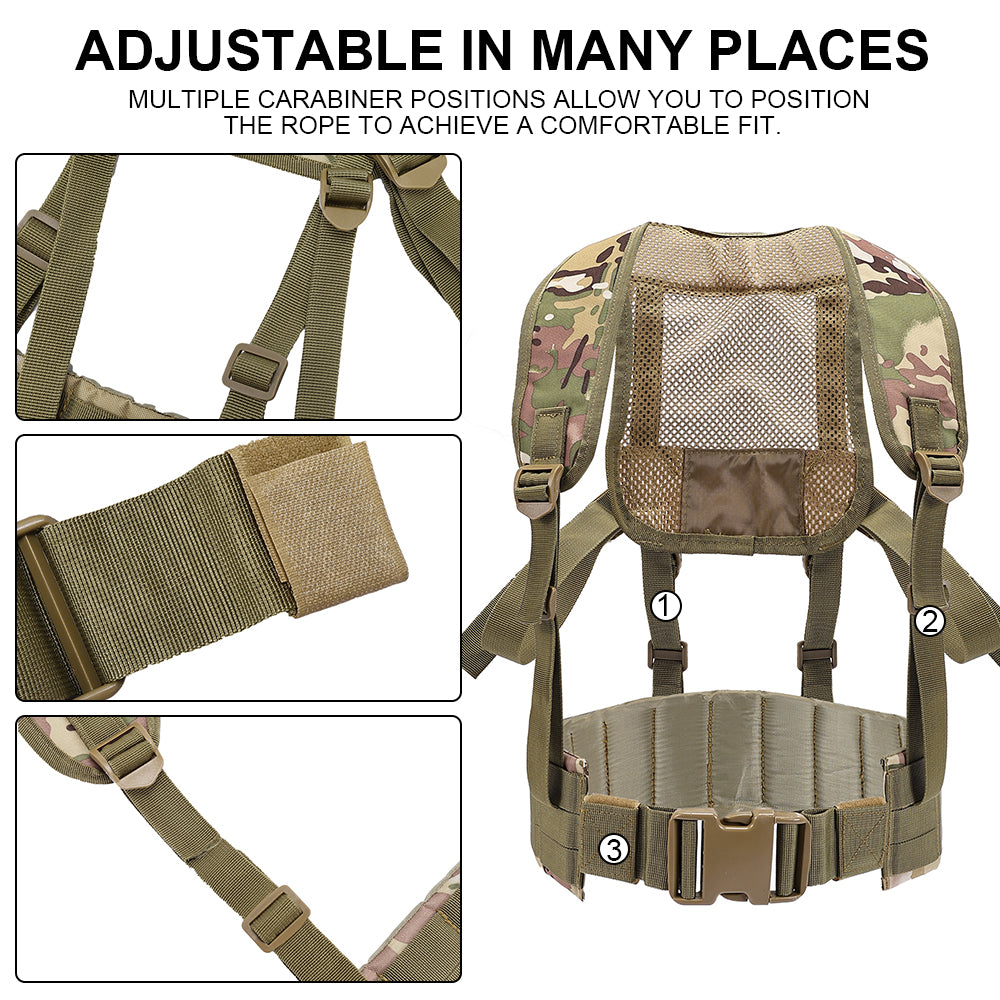 SINAIRSOFT Tactical Waist Belt MOLLE  Harness Shoulder Battle Belt Chest Rig