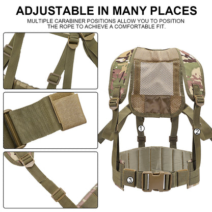 SINAIRSOFT Tactical Waist Belt MOLLE  Harness Shoulder Battle Belt Chest Rig