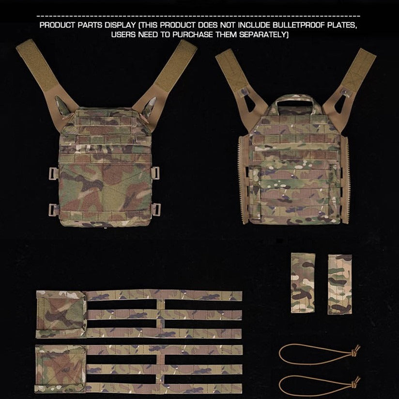 SINAIRSOFT Tactical Molle Zip-on Panel Plate Carrier Vest AVS JPC 2.0 Zip Pack Pouch Bag