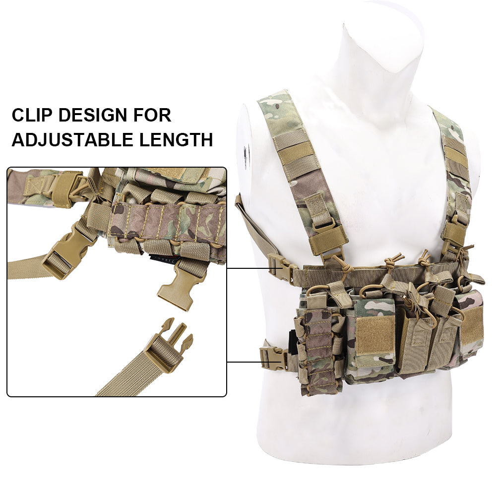 SINAIRSOFT Tactical Chest Rig Vest Harness Magazine Pouch Recon Harness