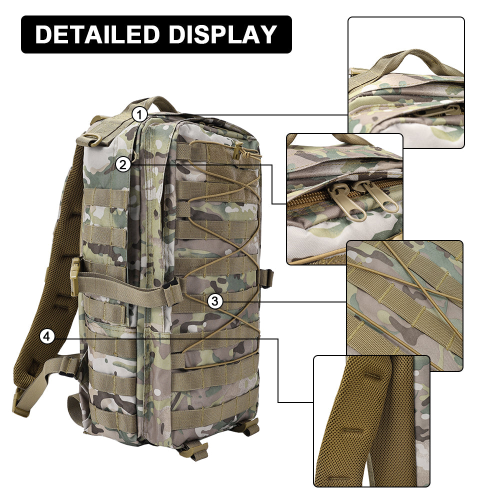 SINAIRSOFT 30L Tactical Backpack Outdoor Hiking Camping Rucksack Trekking Travel Molle Bags
