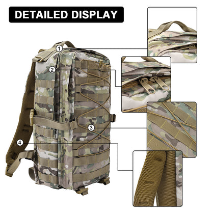 SINAIRSOFT 30L Tactical Backpack Outdoor Hiking Camping Rucksack Trekking Travel Molle Bags