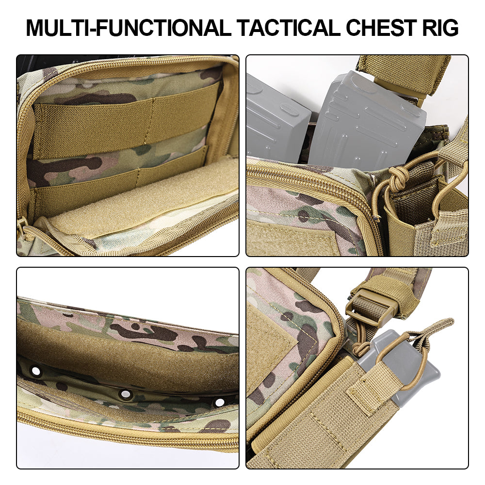 SINAIRSOFT Tactical Chest Rig Vest CRM Harness M4 5.56 Magazine Insert Flatback
