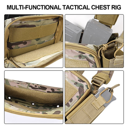 SINAIRSOFT Tactical Chest Rig Vest CRM Harness M4 5.56 Magazine Insert Flatback