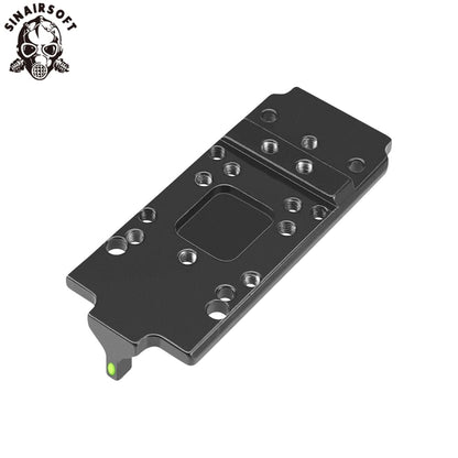 Tactical RMR Red Dot Sight Plate Base Mount W/ Red Green Fiber Optic for Glock