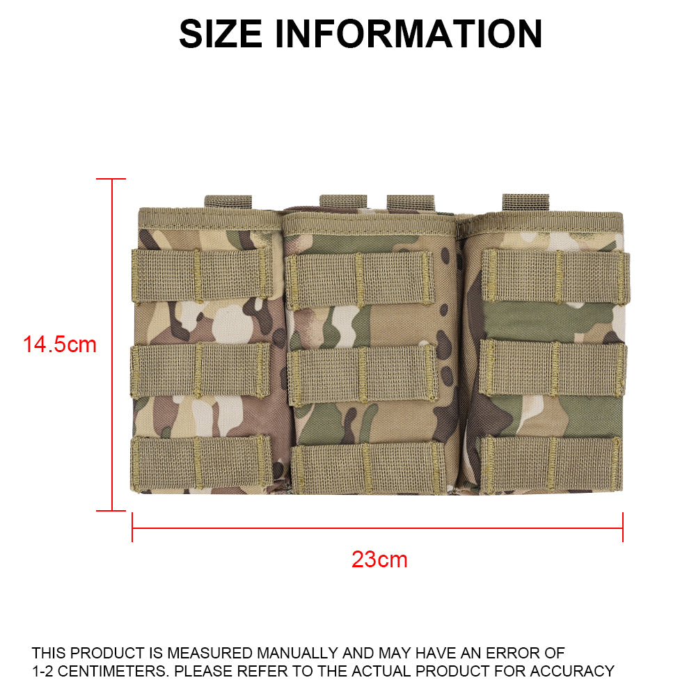 SINAIRSOFT Tactical Molle Triple Magazine Pouch 5.56 7.62 Rifle Mag Holder Airsoft