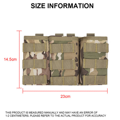 SINAIRSOFT Tactical Molle Triple Magazine Pouch 5.56 7.62 Rifle Mag Holder Airsoft