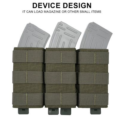 SINAIRSOFT  Tactical Triple 5.56 Magazine Pouch w/ Insert Open Top Molle Rifle Mag Holder