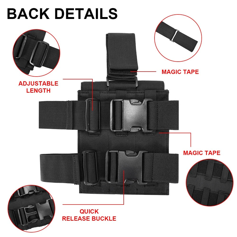 SINAIRSOFT Tactical Drop Leg Magazine Pouch Triple Mag Holder Clip Thigh Bag