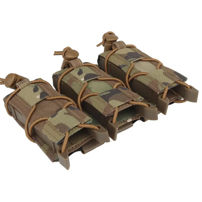 SINAIRSOFT Tactical Triple 9mm Magazine Pouch MOLLE Open Top MAG Carrier Holder Bag