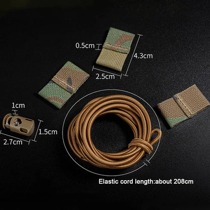 SINAIRSOFT Tactical National Flag Bungee Storage Elastic Fasten Strap Vest Fixed Cord Kits
