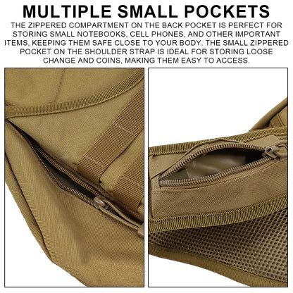 SINAIRSOFT Tactical Backpack 14 Inches Laptop Chest Bag Shoulder Bags