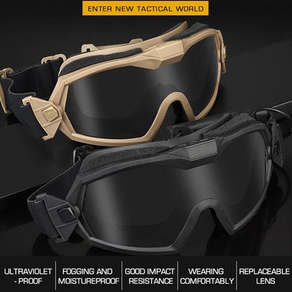 SINAIRSOFT Tactical Goggles Glasses Anti-Fog Anti-Shock Fan Eye Protect