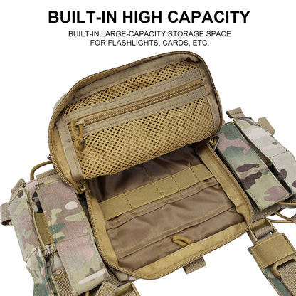 SINAIRSOFT Tactical Chest Rig Combat Vest MOLLE Carrier w/ Rifle Pistol Magazine Pouch