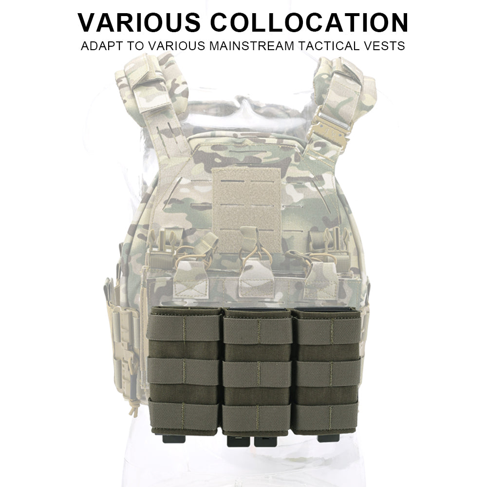 SINAIRSOFT  Tactical Triple 5.56 Magazine Pouch w/ Insert Open Top Molle Rifle Mag Holder