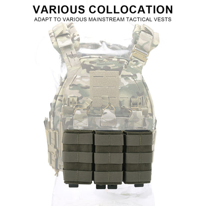 SINAIRSOFT  Tactical Triple 5.56 Magazine Pouch w/ Insert Open Top Molle Rifle Mag Holder