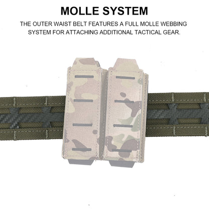SINAIRSOFT Tactical MOLLE Combat Belt Outer Inner Belt QD Metal Buckle Hunting Gear