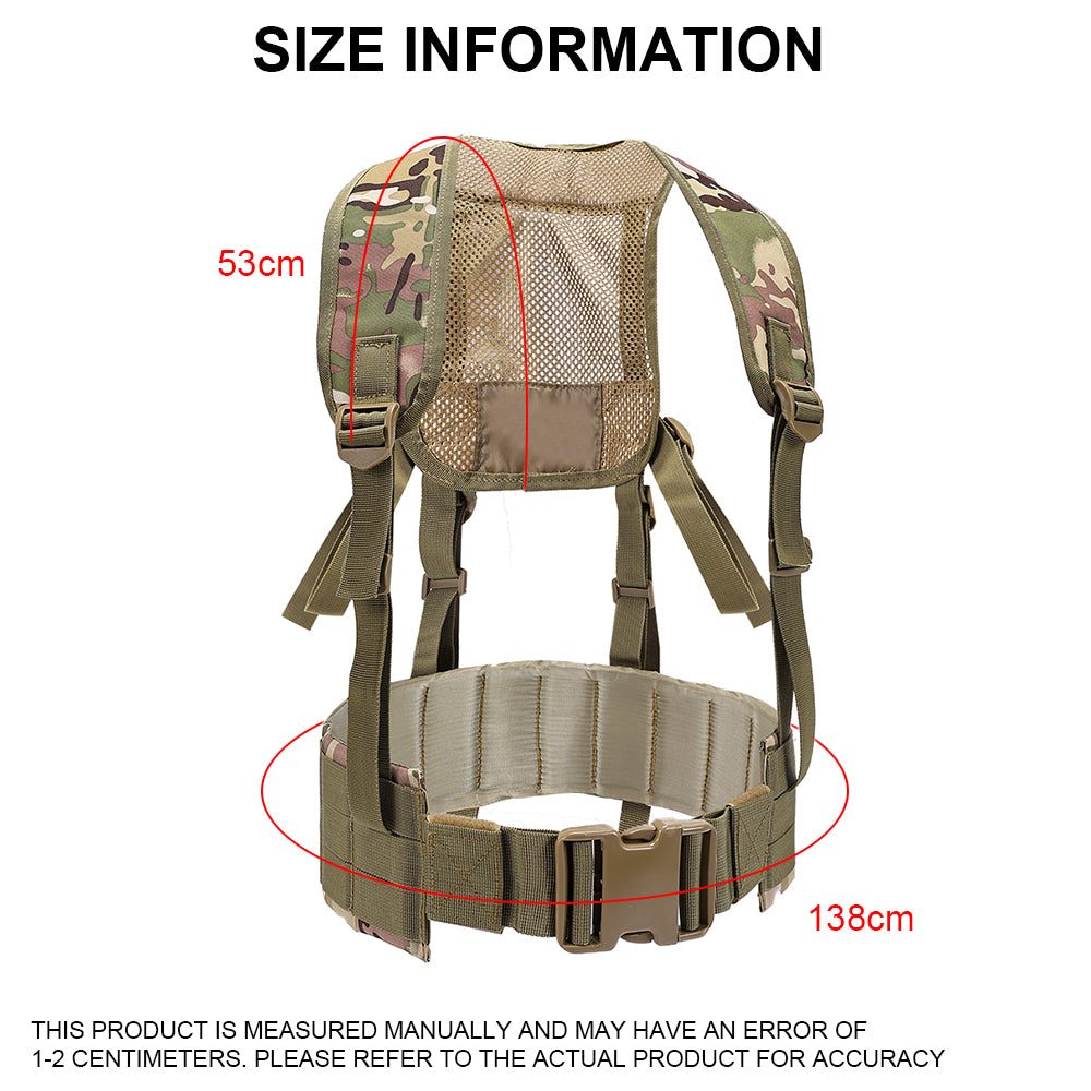 SINAIRSOFT Tactical Waist Belt MOLLE  Harness Shoulder Battle Belt Chest Rig