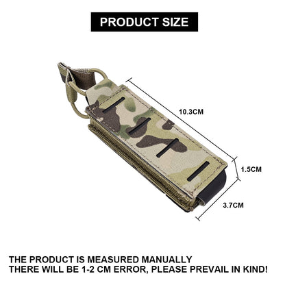 SINAIRSOFT Tactical Molle Pistol 9mm Single Magazine Pouch Flashlight
