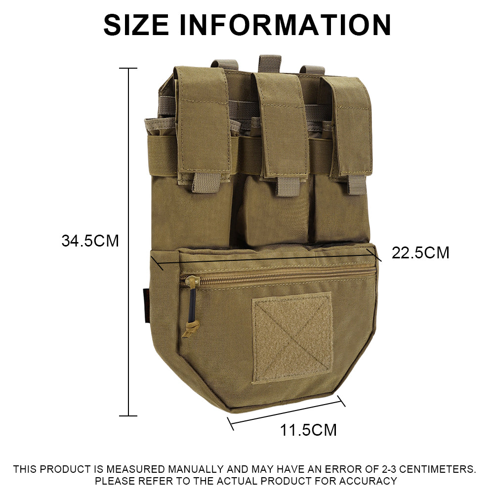 SINAIRSOFT Tactical Assault Back Panel Bag MOLLE Ammo Plate Carrier Pouch For Hunting Vest
