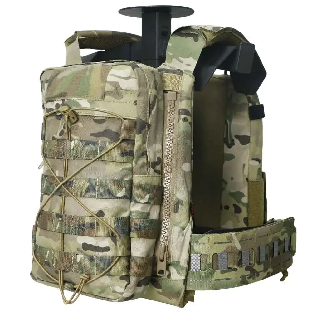 SINAIRSOFT Tactical Vest Back Panel Zipper on Backplate Airsoft Expansion Accessory Bag