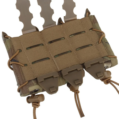 SINAIRSOFT Tactical Triple 9mm Magazine Pouch MOLLE Open Top MAG Carrier Holder Bag