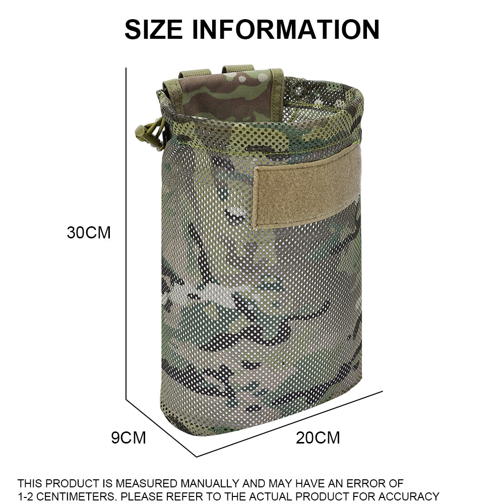 SINAIRSOFT Tactical Mesh Mag Drop Pouch Recycling MOLLE Foldable Magazine bag