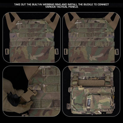 SINAIRSOFT Tactical Molle Zip-on Panel Plate Carrier Vest AVS JPC 2.0 Zip Pack Pouch Bag