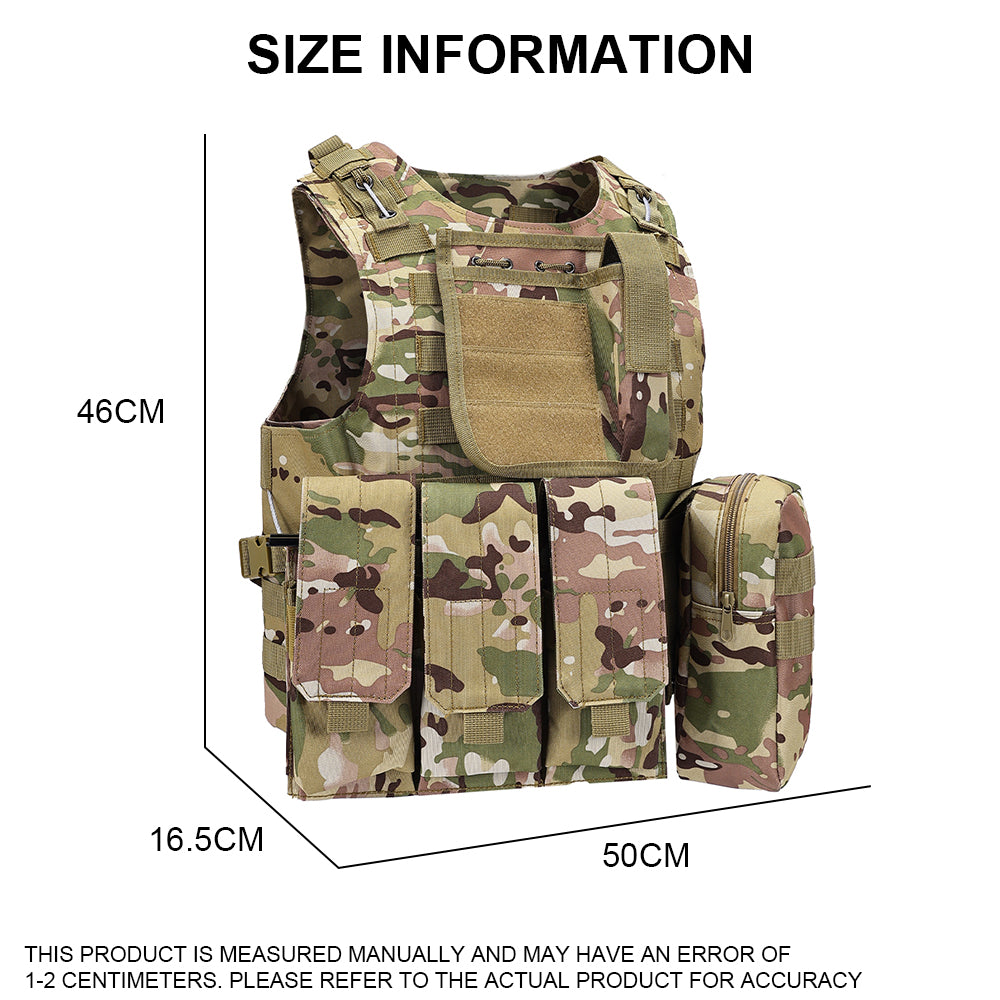SINAIRSOFT Tactical Vest Molle Combat Assault Plate Carrier for Paintball