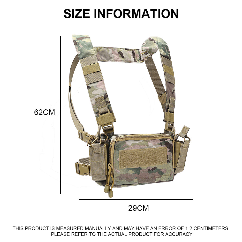 SINAIRSOFT Tactical Chest Rig Vest CRM Harness M4 5.56 Magazine Insert Flatback
