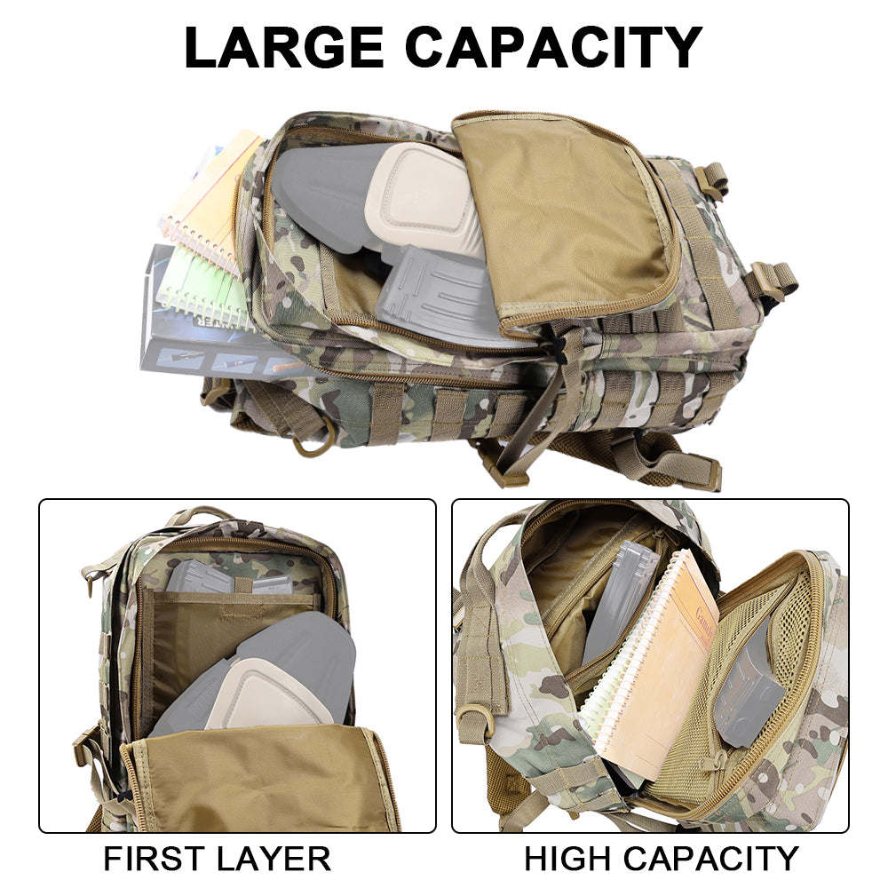 SINAIRSOFT 30L Tactical Backpack Outdoor Hiking Camping Rucksack Trekking Travel Molle Bags