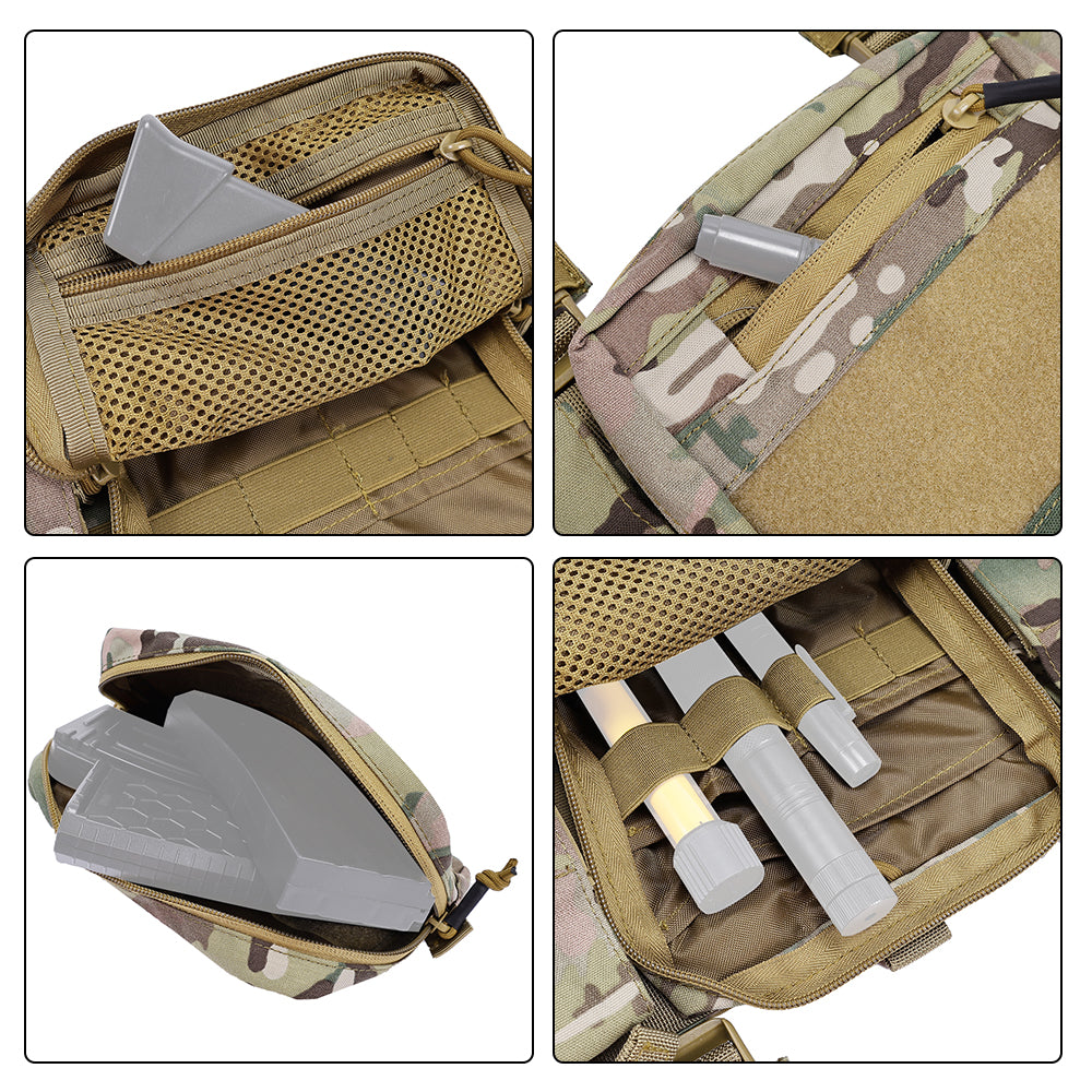 SINAIRSOFT Tactical Chest Rig Combat Vest MOLLE Carrier w/ Rifle Pistol Magazine Pouch