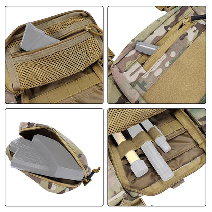 SINAIRSOFT Tactical Chest Rig Combat Vest MOLLE Carrier w/ Rifle Pistol Magazine Pouch