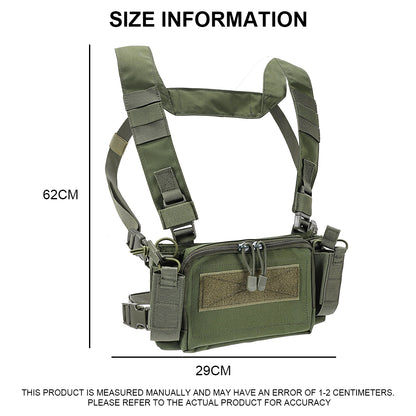 SINAIRSOFT Tactical Chest Rig Vest CRM Harness M4 5.56 Magazine Insert Flatback