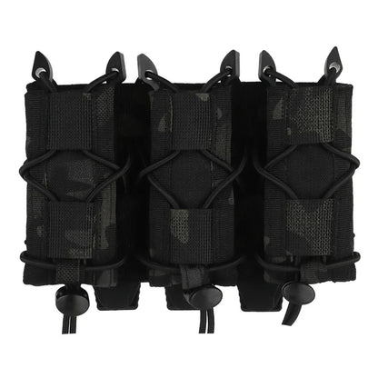 SINAIRSOFT Tactical Triple 9mm Magazine Pouch MOLLE Open Top MAG Carrier Holder Bag