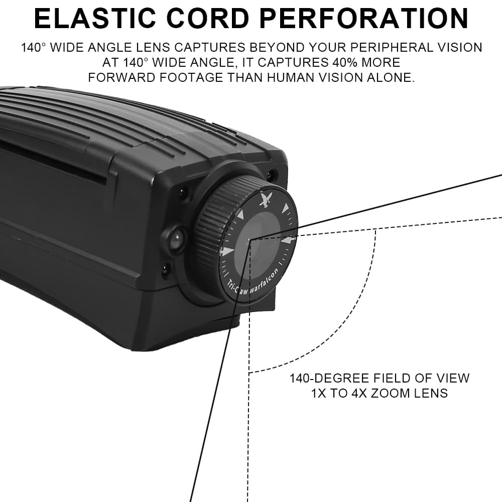 SINAIRSOFT Tactical Helmet Recorder II - 4K 30FPS Action Camera with Night Vision & MOLLE Mount for Airsoft, Hunting, Law Enforcement