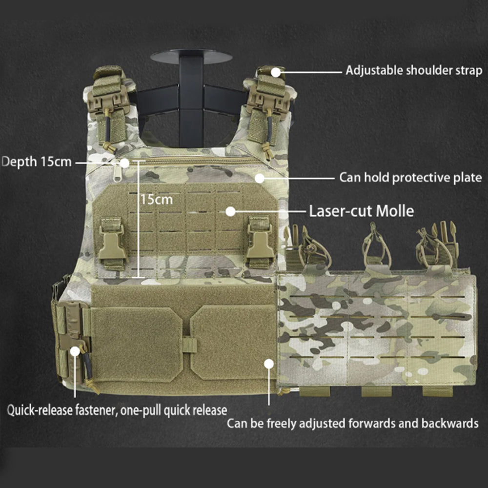 SINAIRSOFT VCU Tactical Vest Lightweight Laser Carrier With 556 762 Magazine Pouch