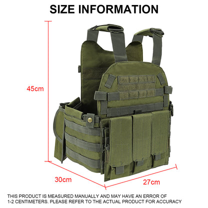 SINAIRSOFT Tactical Vest Plate Carrier Molle Airsoft Combat Assault Gear w/ Pouch