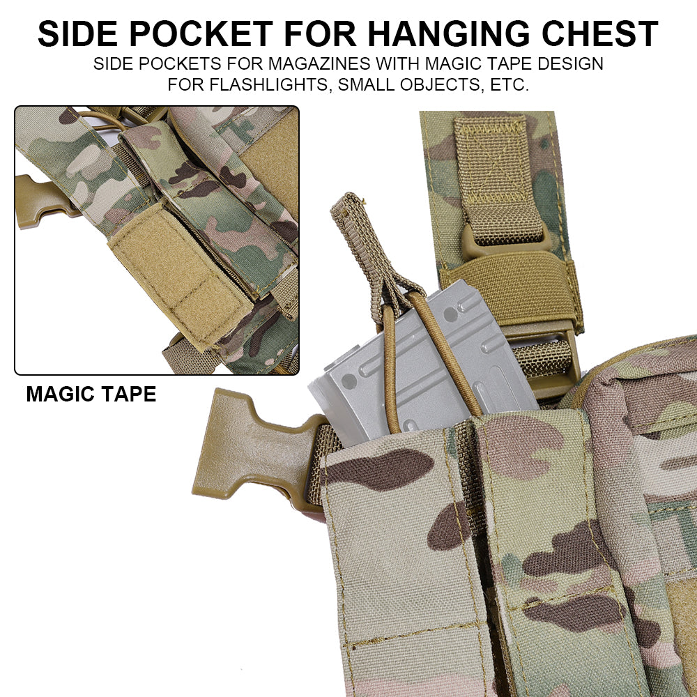 SINAIRSOFT Tactical Chest Rig Combat Vest MOLLE Carrier w/ Rifle Pistol Magazine Pouch