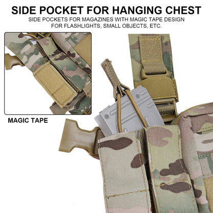 SINAIRSOFT Tactical Chest Rig Combat Vest MOLLE Carrier w/ Rifle Pistol Magazine Pouch