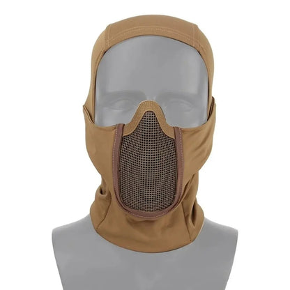 SINAIRSOFT Tactical Balaclava Steel Mesh Face Mask Camo Full Hat Neck Scarf