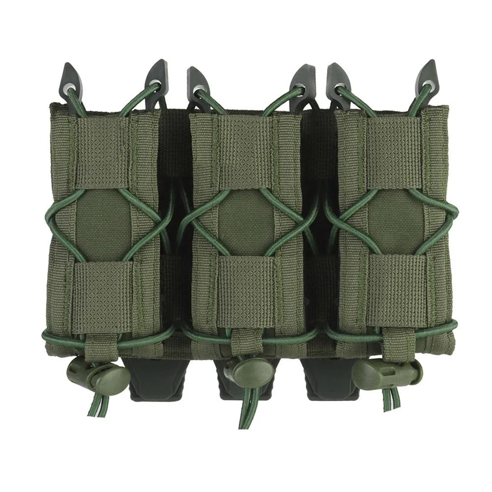 SINAIRSOFT Tactical Triple 9mm Magazine Pouch MOLLE Open Top MAG Carrier Holder Bag