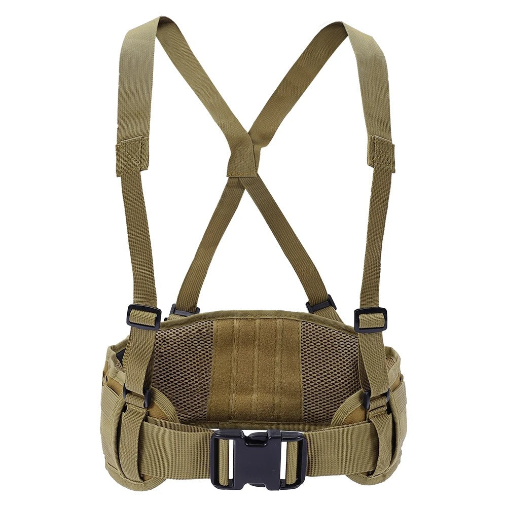 SINAIRSOFT Tactical Molle Waist Padded Belt w/ Suspender Combat Hunting Belts