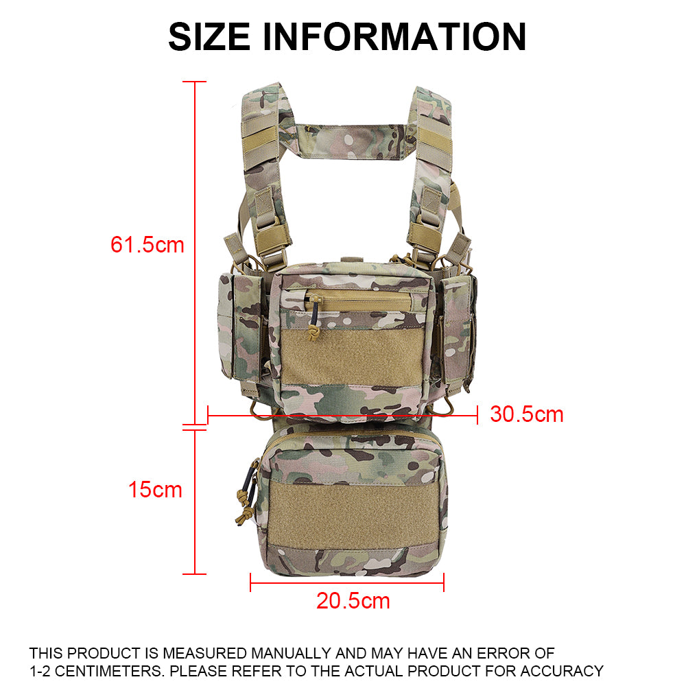 SINAIRSOFT Tactical Chest Rig Combat Vest MOLLE Carrier w/ Rifle Pistol Magazine Pouch