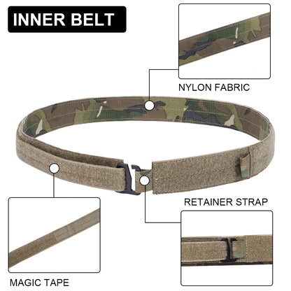 SINAIRSOFT Tactical Bison Belt MOLLE Quick Release D-Ring Buckle Belt Waistband Lightweight