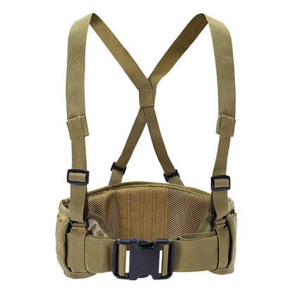 SINAIRSOFT Tactical Molle Waist Padded Belt w/ Suspender Combat Hunting Belts