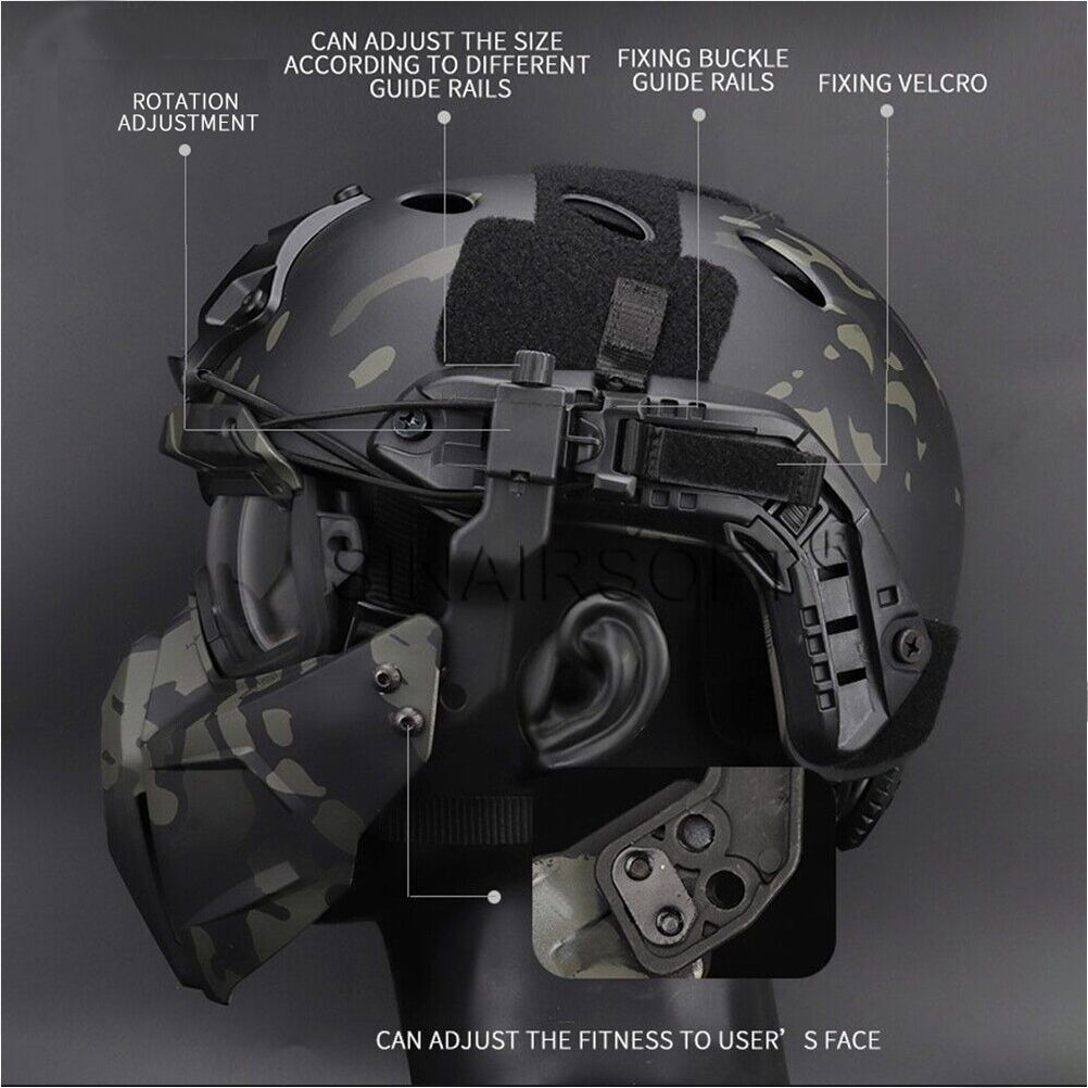 SINAIRSOFT Tactical Half Fask Mask & Goggle Set Protective Mask