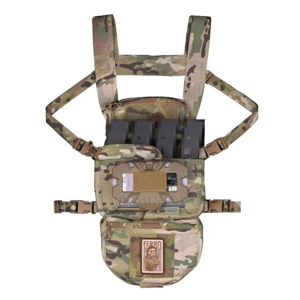 SINAIRSOFT Tactical Vest Front Folded Navigation Board Mobile Phone Holder Phone Bag