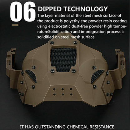SINAIRSOFT Tactical Mesh Mask Half Face Mask Airsoft FAST Helmet Masks